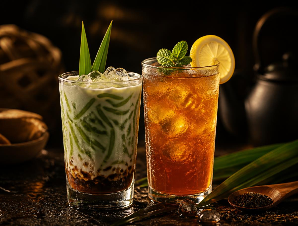 Es cendol and Indonesian iced tea